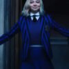 Emma Myers blue school uniform cosplay
