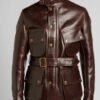 Triumph Barbour Leather Motorcycle Jacket