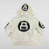 Fur Hood Leather Bomber 8 Ball Jacket