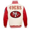 NFL San Francisco 49ers Retro Rib Wool Varsity White Jacket