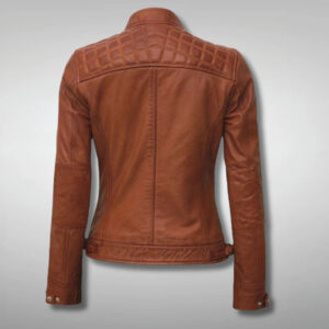 brown leather jacket womens