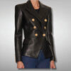 Womens Black Double Breasted Blazer