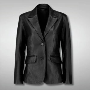 Black Leather Blazer Coat