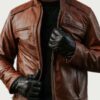 Mens-Cafe-Racer-Brown-Leather-Jacket-Open-1