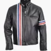 Mens-Striped-Biker-Leather-Jacket-Black