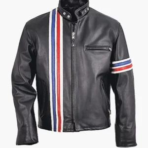 Mens-Striped-Biker-Leather-Jacket-Black