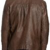 Mens Waxed Sheepskin Brown Leather Jacket