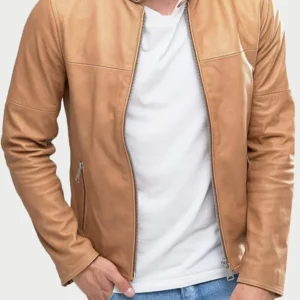 Tan Brown Leather Jacket Mens