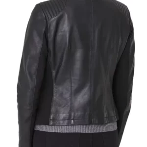 Womens Black Leather Biker Jacket