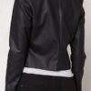 Womens Western Style Fashion Black Leather Jacket Fringe